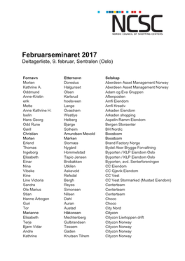 Februarseminaret 2017 Deltagerliste, 9