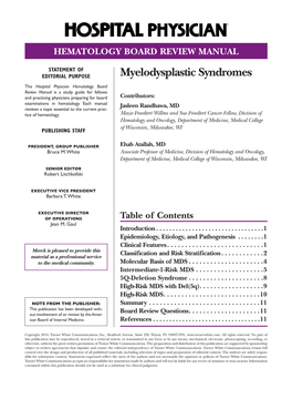 Myelodysplastic Syndromes