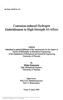 Corrosion-Induced Hydrogen Embrittlement in High-Strength Al-Alloys