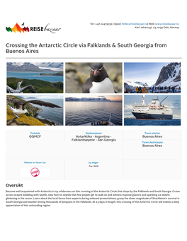 Crossing the Antarctic Circle Via Falklands & South