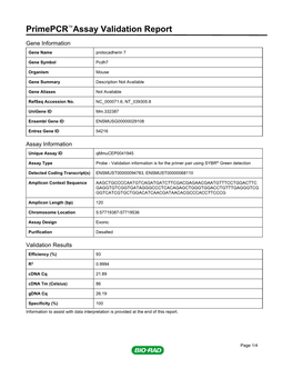 Primepcr™Assay Validation Report