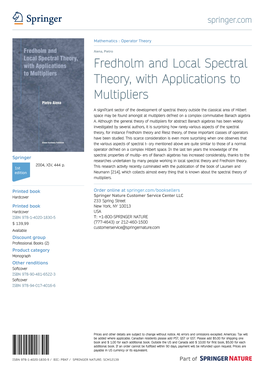 Fredholm and Local Spectral Theory, with Applications to Multipliers