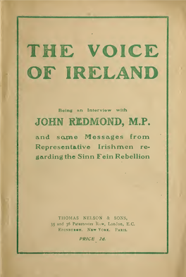 The Voice of Ireland;Being an Interview with John Redmond, M. P