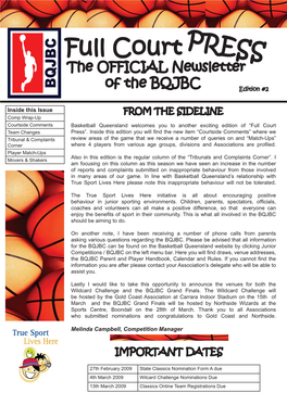 Full Court PRESS the OFFICIAL Newsletter