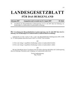 Landesgesetzblatt Für Das Burgenland