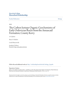 The Carbon Isotope Organic Geochemistry of Early Ordovician Rocks from the Annascaul Formation, County Kerry