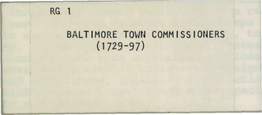 Rg 1 Baltimore Town Commissioners (1729-97)
