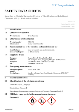 Safety Data Sheets