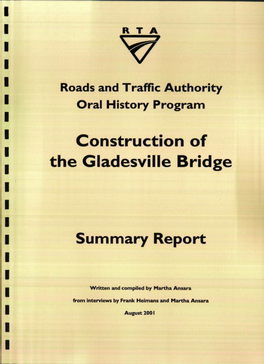 Construction of the Gladesville Bridge Summary Report