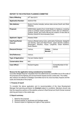 Wessex Water Pipeline Report, Item 19. PDF 327 KB