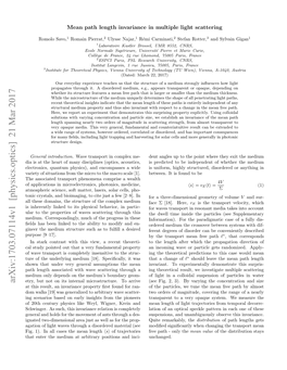 Mean Path Length Invariance in Multiple Light Scattering