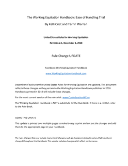 Ease of Handling Trial by Kelli Crist and Tarrin Warren Rule Change