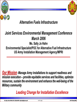 Alternative Fuels Infrastructure Joint Services Environmental