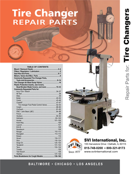 Tire Changer REPAIR PARTS