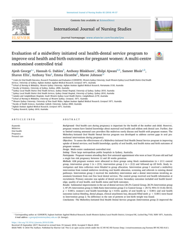 Evaluation of a Midwifery Initiated Oral Health-Dental Service Program To