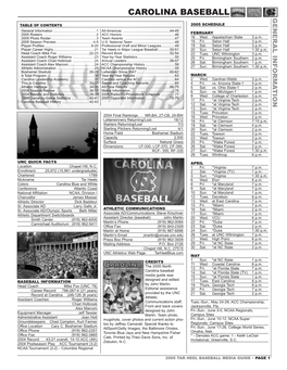 2003 UNC Baseball Media Guide
