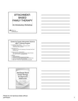 Attachment- Based Family Therapy