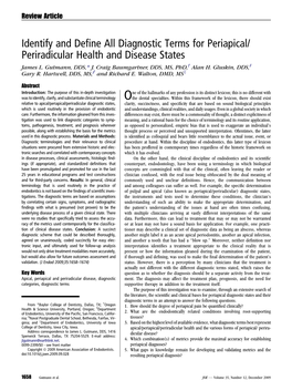 Identify and Define All Diagnostic Terms for Periapical/Periradicular