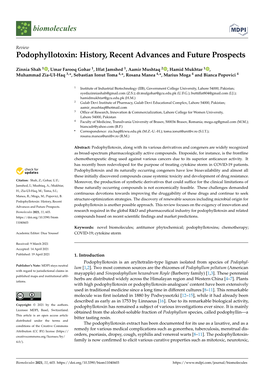 Podophyllotoxin: History, Recent Advances and Future Prospects