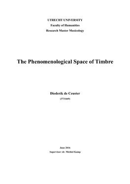 The Phenomenological Space of Timbre Final Version