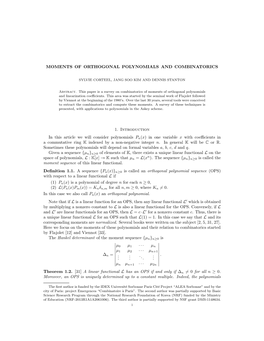 Moments of Orthogonal Polynomials and Combinatorics