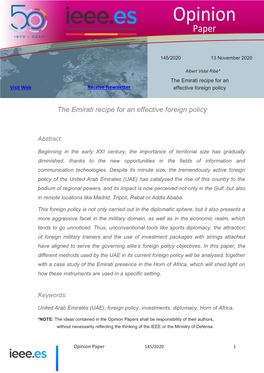 The Emirati Recipe for an Effective Foreign Policy
