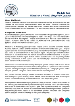Module Two What's in a Name? (Tropical Cyclone)