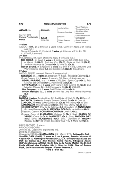 670 Haras D'ombreville 670 AZIALI (GB)