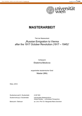 Masterarbeit