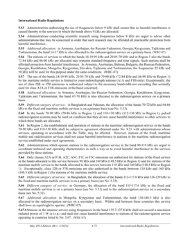 International Radio Regulations 5.53 Administrations Authorizing the Use of Frequencies Below 9 Khz Shall Ensure That No Harmful