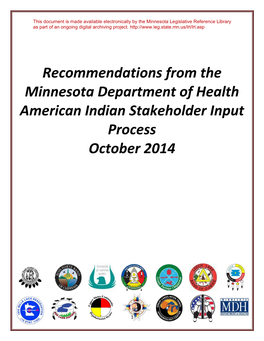 Stakeholder Input Process American Indian Community (SIPAIC) Project Overview for Key Informants