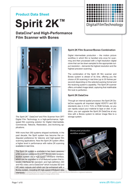 Spirit 2K™ Datacine® and High-Performance Film Scanner with Bones