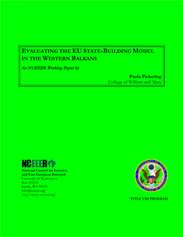 Evalulating the EU State-Building Model in the Western Balkans