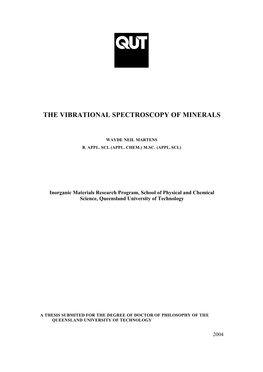 The Vibrational Spectroscopy of Minerals