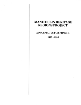 Manitoulin Heritage Regions Project