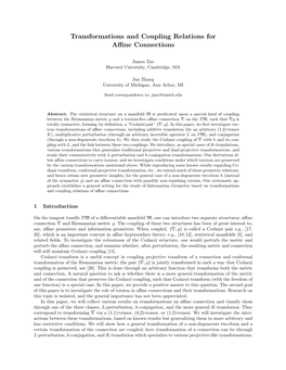 Transformations and Coupling Relations for Affine Connections