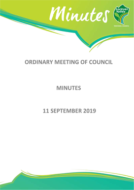 Minutes of Ordinary Council