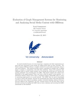 Evaluation of Graph Management Systems for Monitoring and Analyzing Social Media Content with Obi4wan