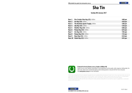 Sha Tin Printable Form Guide