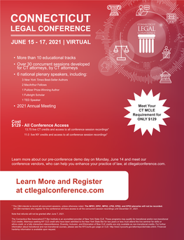 Learn More and Register at Ctlegalconference.Com