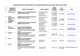 Designated Points of Import (DPI) for the Implementation of Comm