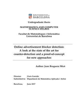 Online Advertisement Blocker Detection: a Look at the State of the Art for Counter-Detection and a Proof-Of-Concept for New Approaches