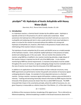 Hydrolysis of Acetic Anhydride with Heavy Water (D2O) by a Modified in Situ Reaction Monitoring Technique