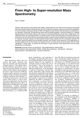 To Super-Resolution Mass Spectrometry