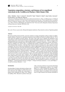 Vegetation Composition, Structure, and Biomass of Two Unpolluted Watersheds in the Cordillera De Piuchue,´ Chiloe´ Island, Chile