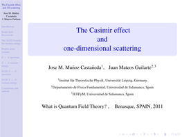 The Casimir Effect and One-Dimensional Scattering
