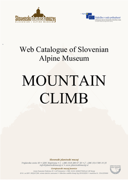 Web Catalogue of Slovenian Alpine Museum