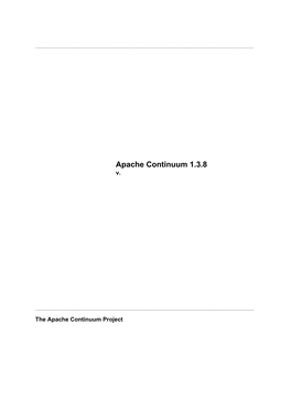 Apache Continuum 1.3.8 V