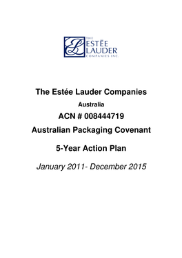 The Estée Lauder Companies ACN # 008444719 Australian Packaging