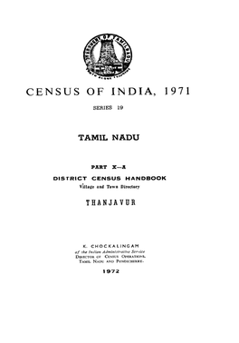District Census Handbook, Thanjavur, Part X-A, Series-19